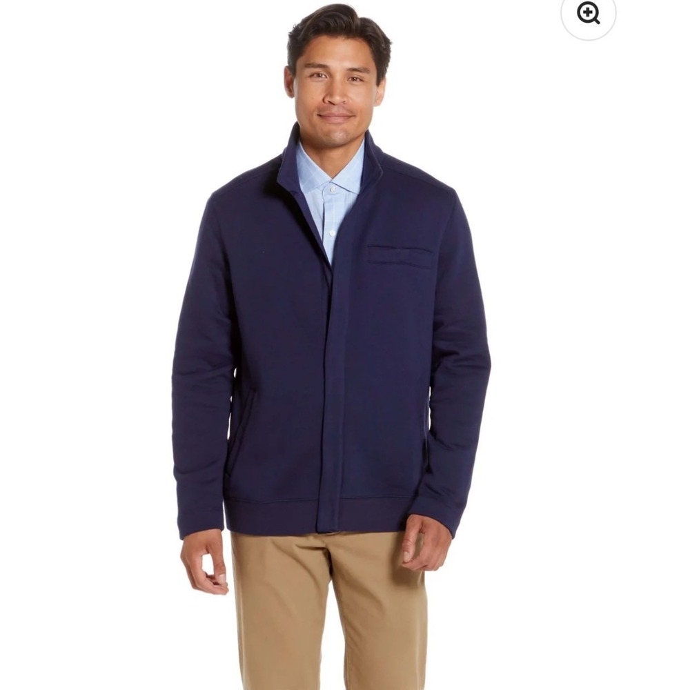 MagnaReady Men's Magnetic Closure Jacket Sweatshirt M Navy Adaptive Mobility NWT